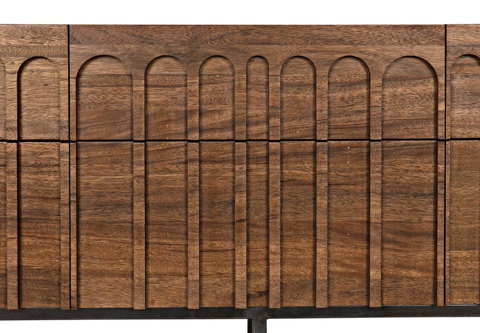 Casanova Sideboard in Dark Walnut with Industrial Steel Accents by Noir Furniture