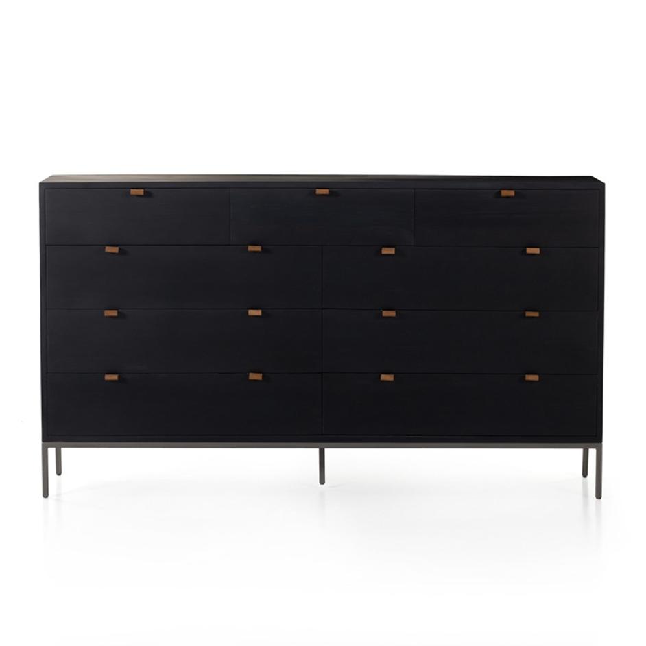 Trey 9 Drawer Dresser - Black Wash Poplar by Four Hands
