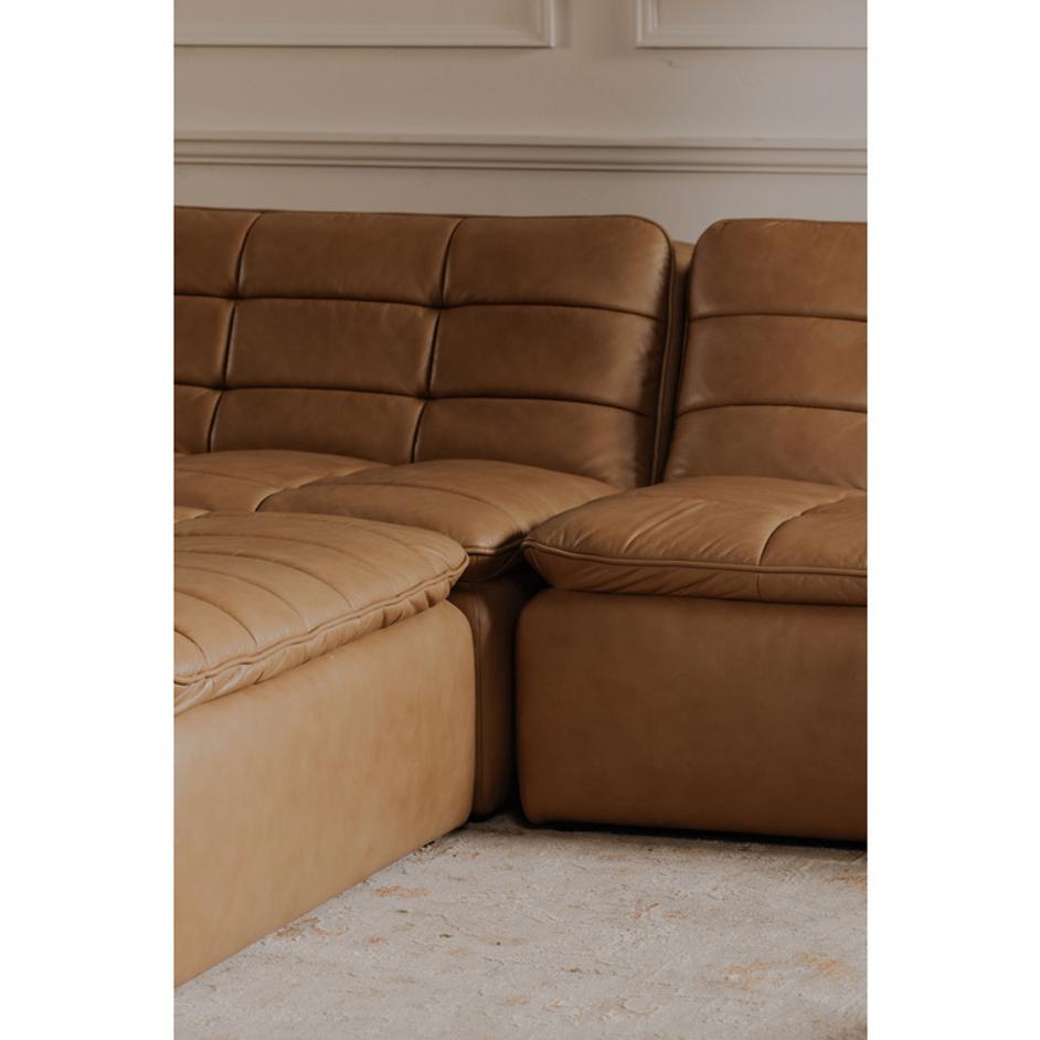 Lino Ottoman Tan Leather by Moes Home