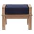 Quay Outdoor Patio Teak Ottoman In Natural Navy by Modway Furniture