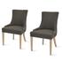 2pc Charlotte Fabric Chair Natural Wood Legs, Toffee by New Pacific Direct