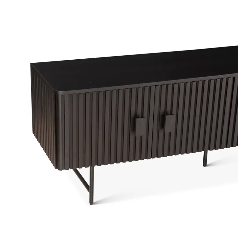 Verbania 98" Plasma Cabinet, Matte Black by Home Trends & Design