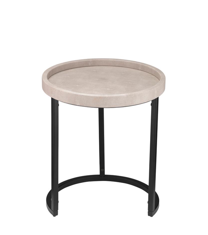 Maddox Faux Shagreen Nesting Tables (Set of 3), Cream by Jamie Young