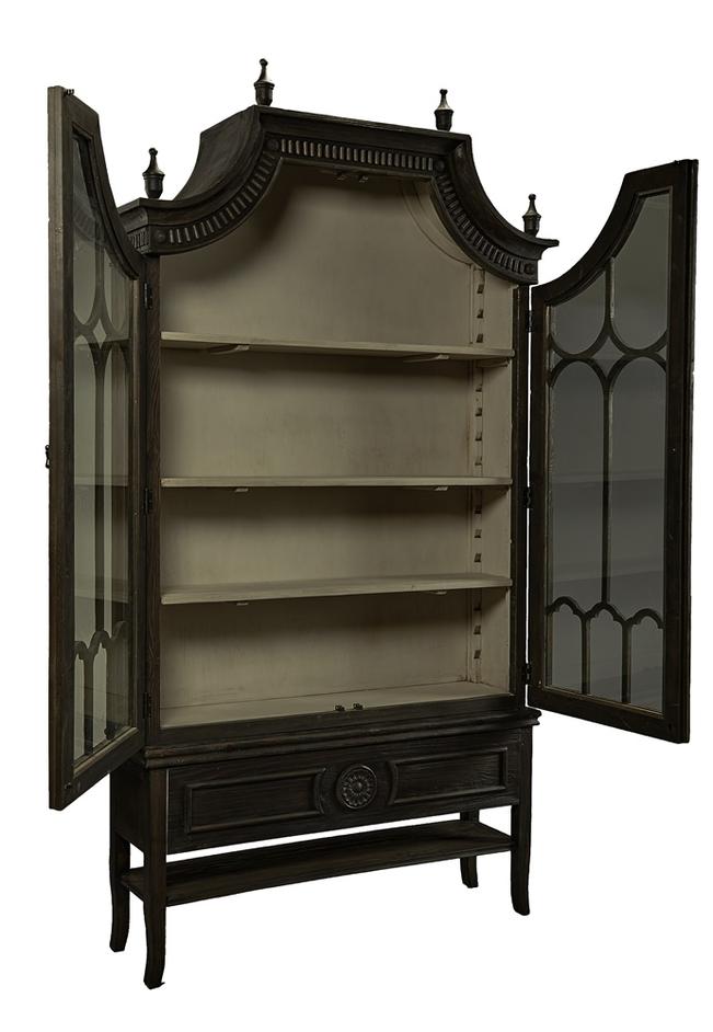 Reims Cathedral Black Arched Cabinet by Furniture Classics