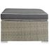 Laight Outdoor Patio Upholstered Fabric Ottoman In Light Gray Charcoal by Modway Furniture