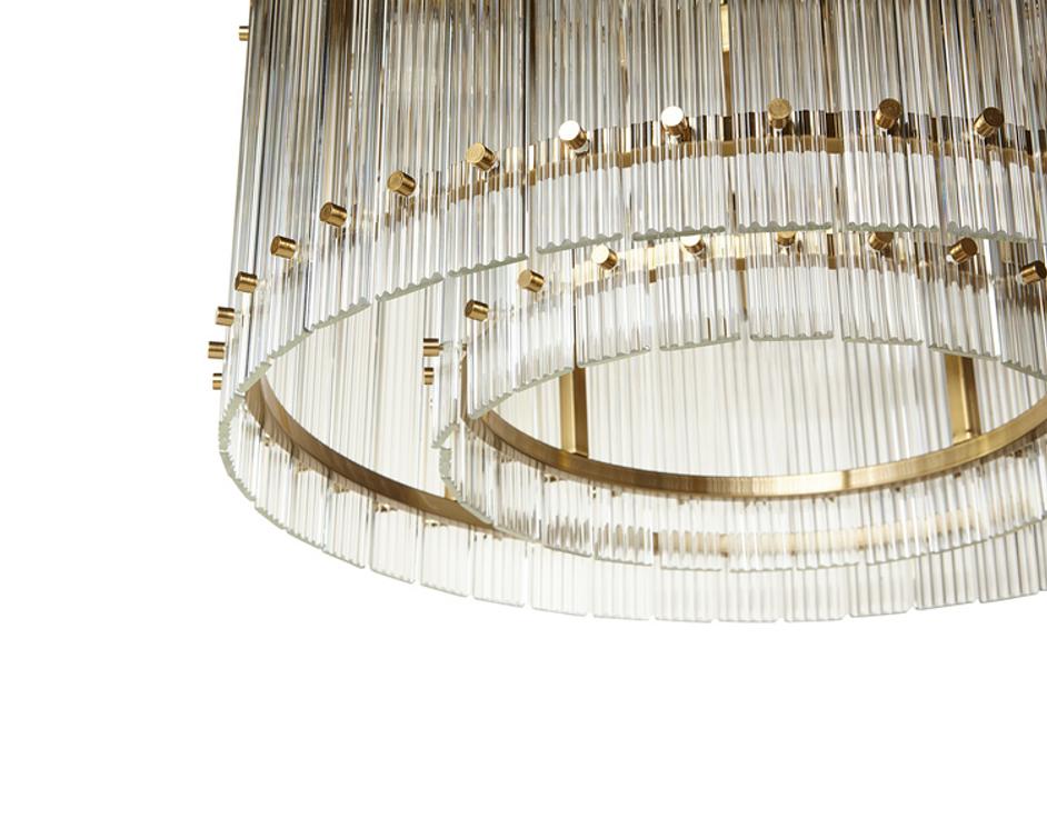 KORE CHANDELIER - SMALL - BRASS - CLEAR by Sunpan