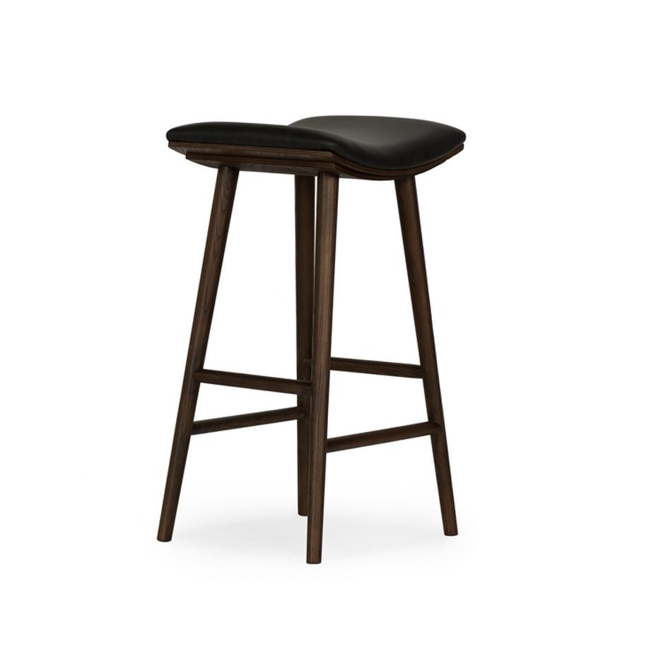 Union Saddle Bar Stool-Dist Black by FOUR HANDS