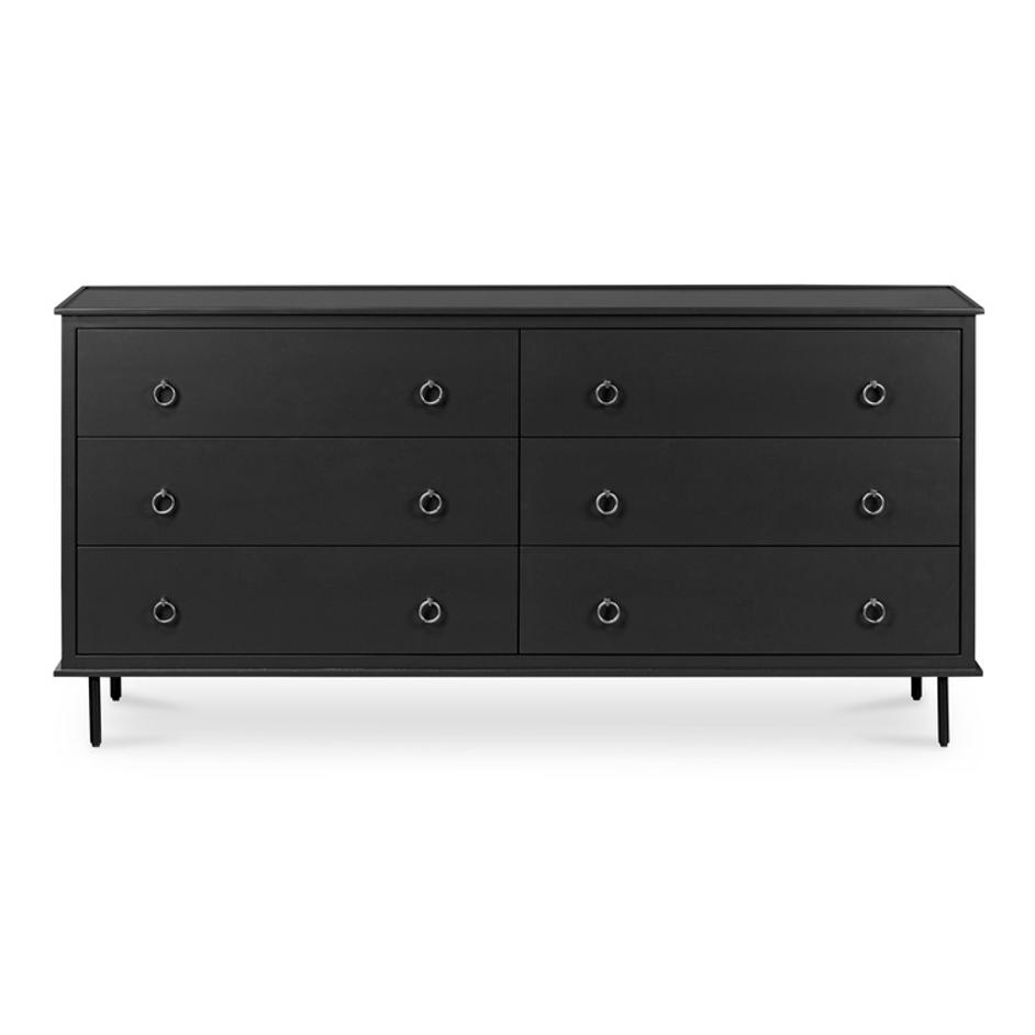 Reagan 6 Drawer Dresser Black by Moes Home