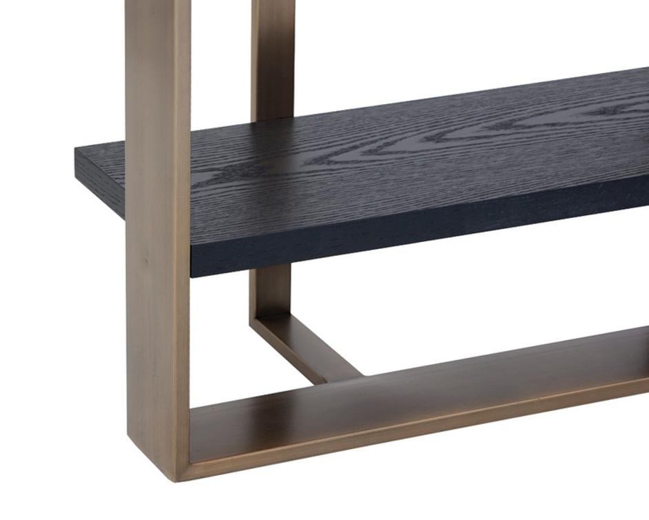 DALTON BOOKCASE - ANTIQUE BRASS - BLACK by Sunpan