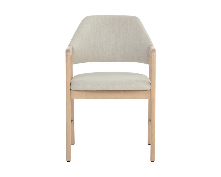 MILTON DINING ARMCHAIR - LIGHT WASH - MINA IVORY by Sunpan