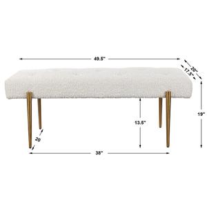 Olivier White Bench by Uttermost