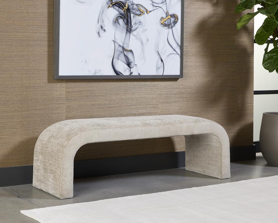 NAHARA BENCH - BERGEN TAUPE by Sunpan