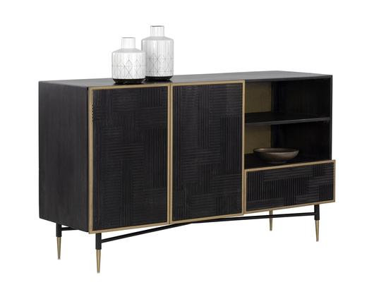 Markwood Sideboard - Brass - Dark Brown by Sunpan