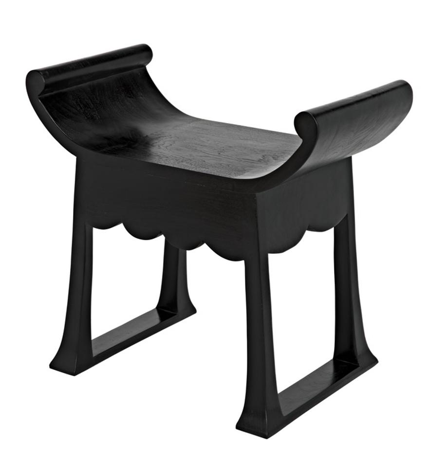 Wey Sungkai/Mindi Stool in Charcoal Black by Noir Furniture