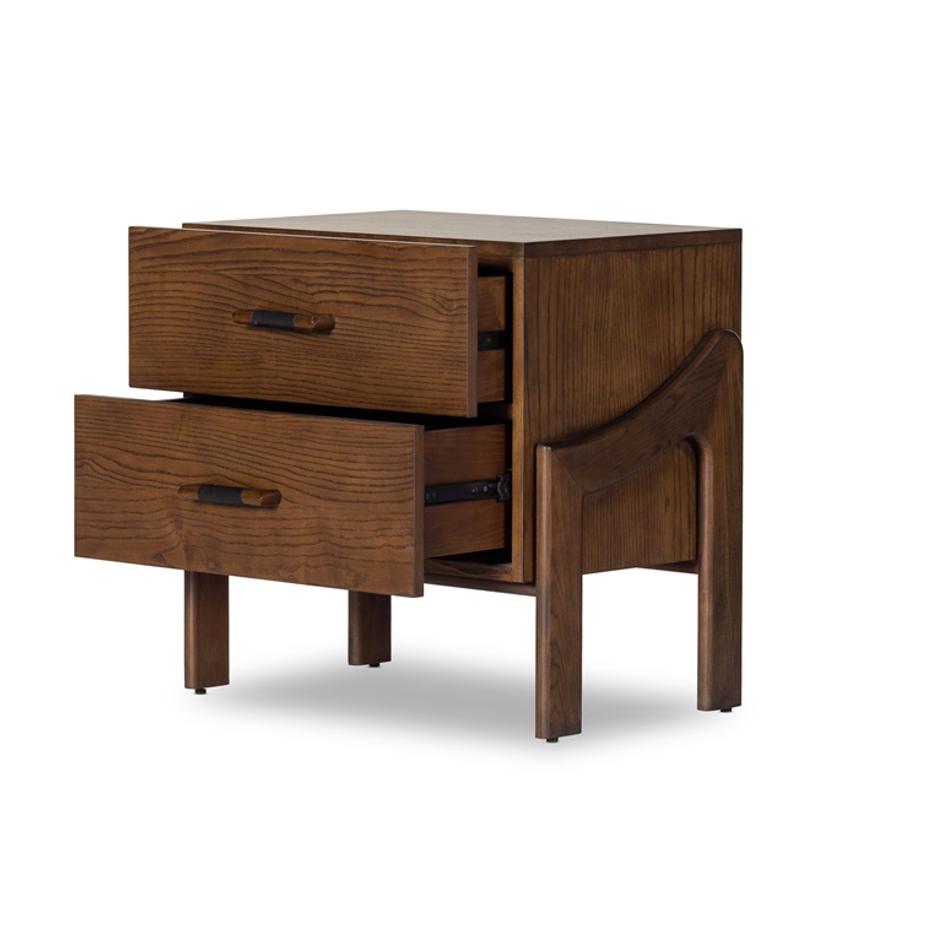 Halston Nightstand In Terra Brown Ash by FOUR HANDS