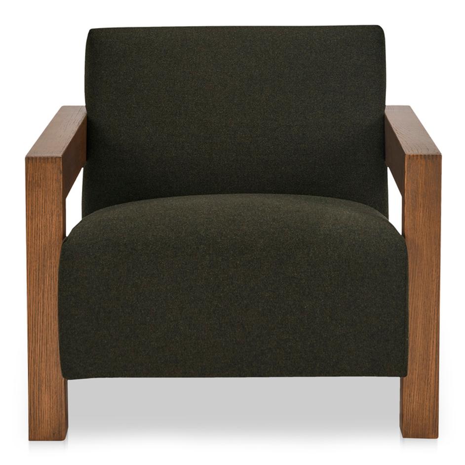 Garnet Lounge Chair Olive Wool Blend by Moes Home