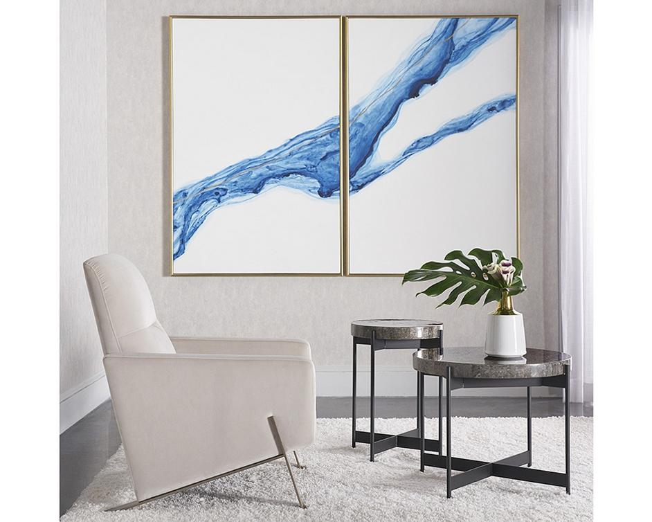 Fluidity (set Of 2) - 40" X 60" - Gold Floater Frame by Sunpan