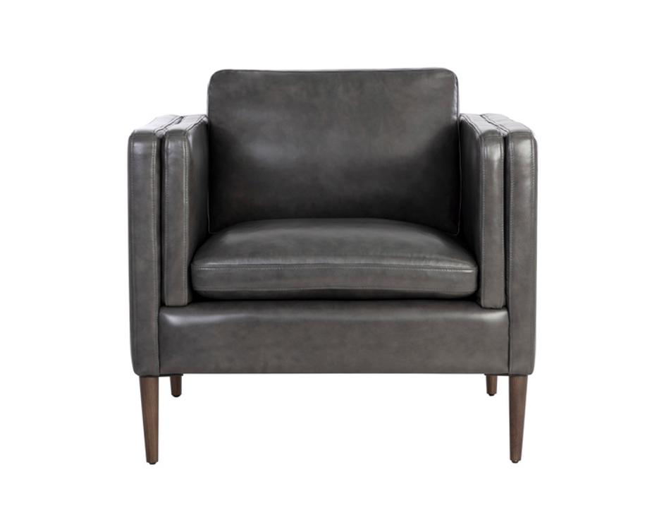 RICHMOND ARMCHAIR - BRENTWOOD CHARCOAL LEATHER by Sunpan