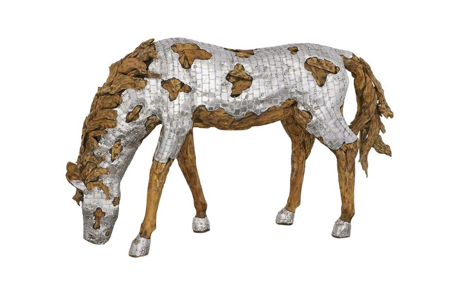 Mustang Horse Armored Sculpture, Grazing by Phillips Collection