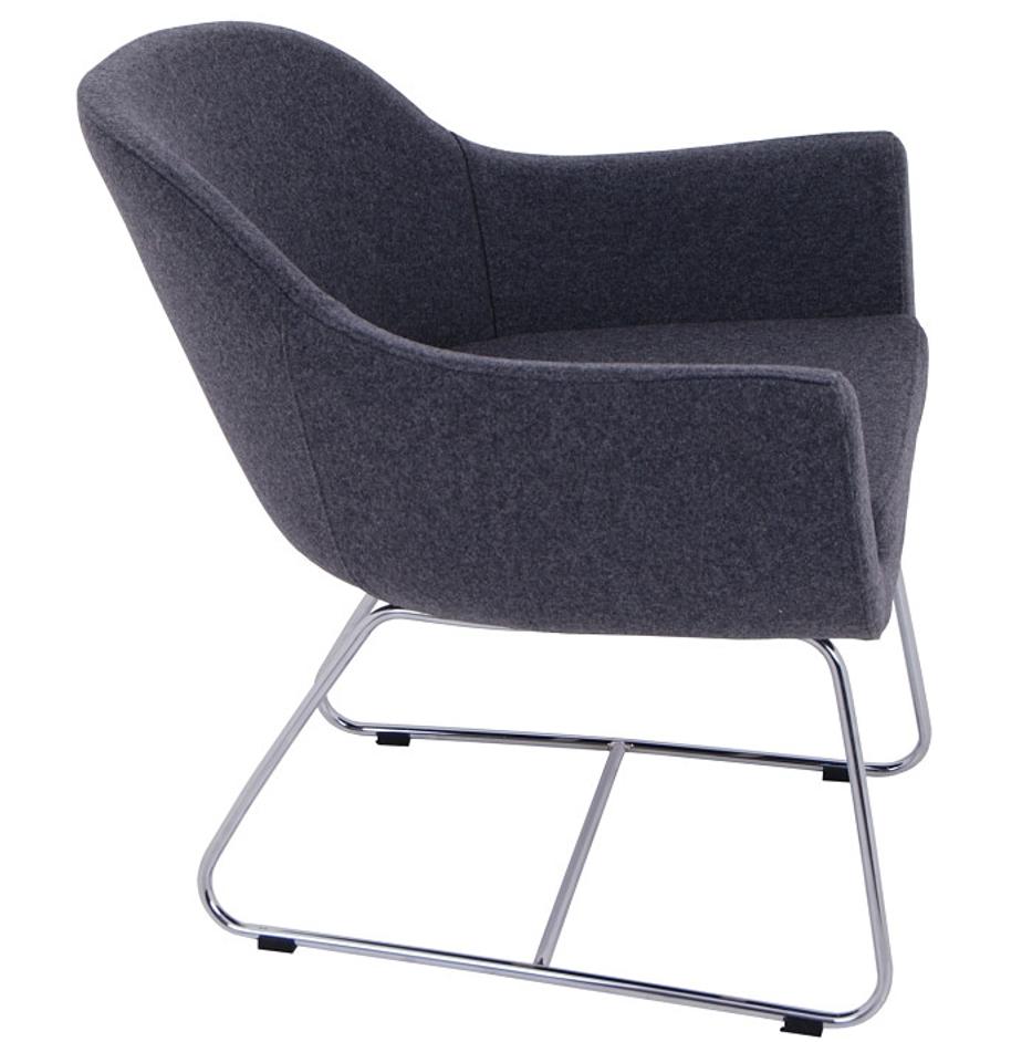 chelsea lounge wire base in charcoal wool by Nuans Design