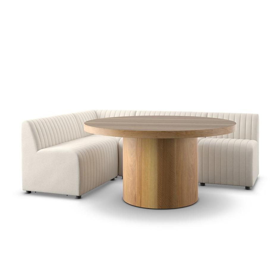 Augustine Dining Banquette, L-Shape - Capri Oatmeal by Four Hands
