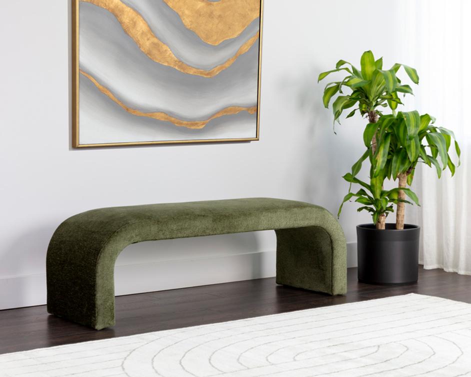 NAHARA BENCH - BERGEN OLIVE by Sunpan