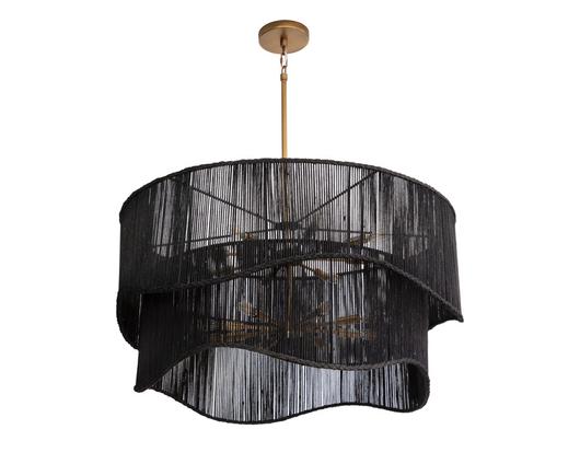 RHINE CHANDELIER - BLACK JUTE by Sunpan