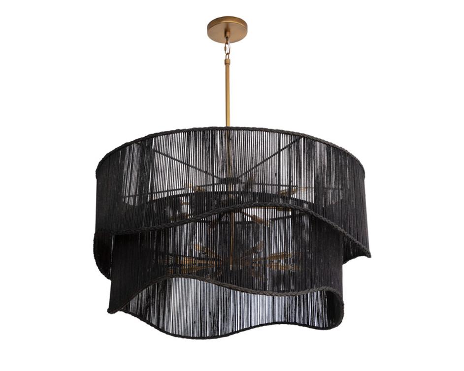 RHINE CHANDELIER - BLACK JUTE by Sunpan