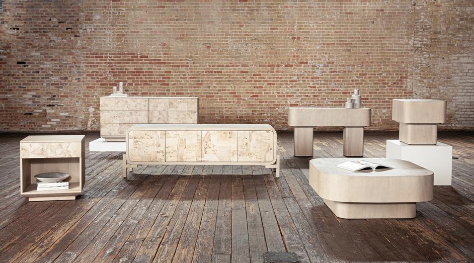 Blanco Coffee Table In Bleached Burl by FOUR HANDS