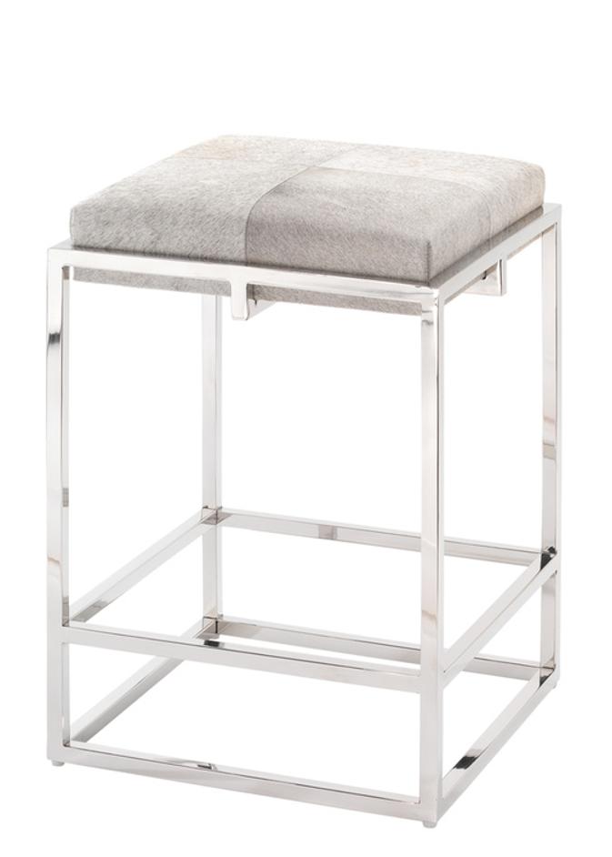 Shelby Hide Stool, Grey by Jamie Young