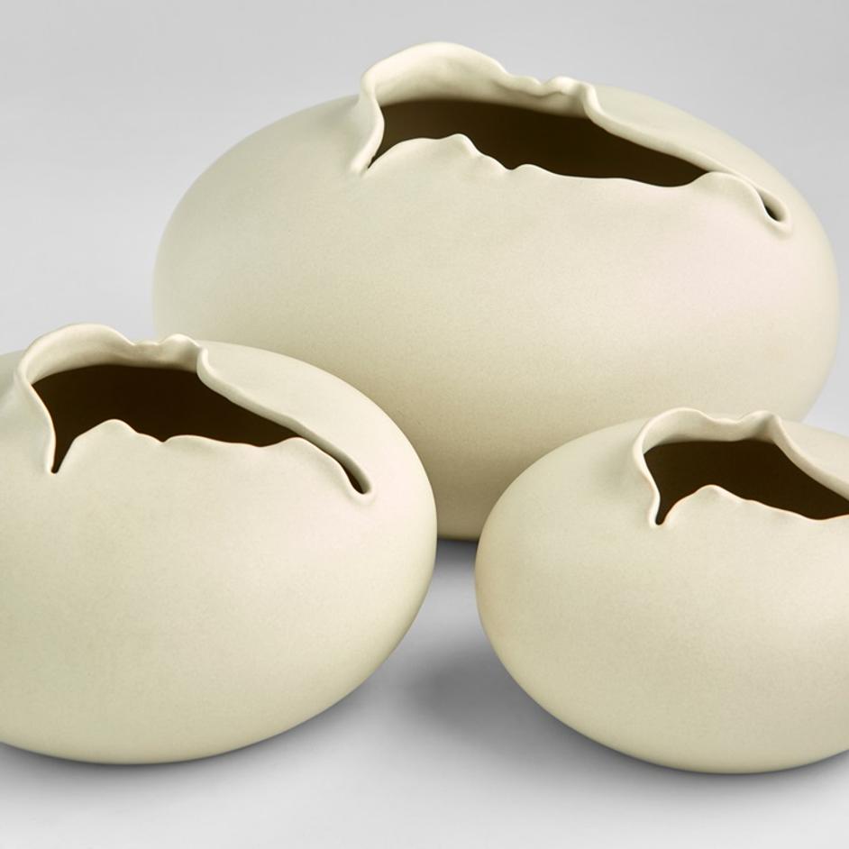 Tambora Vase | Off White - Small by Cyan Design