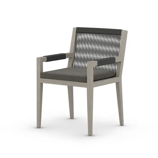 Sherwood Dining Armchair In Grey/Charcoal by FOUR HANDS
