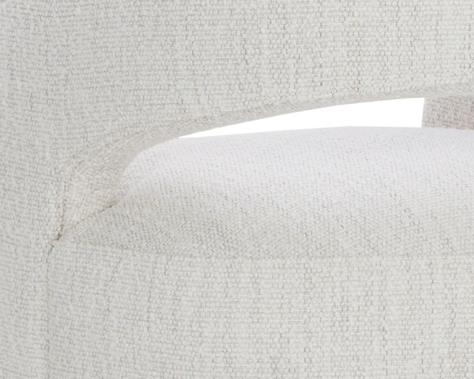 LLORET WHEELED DINING ARMCHAIR - MERINO PEARL by Sunpan