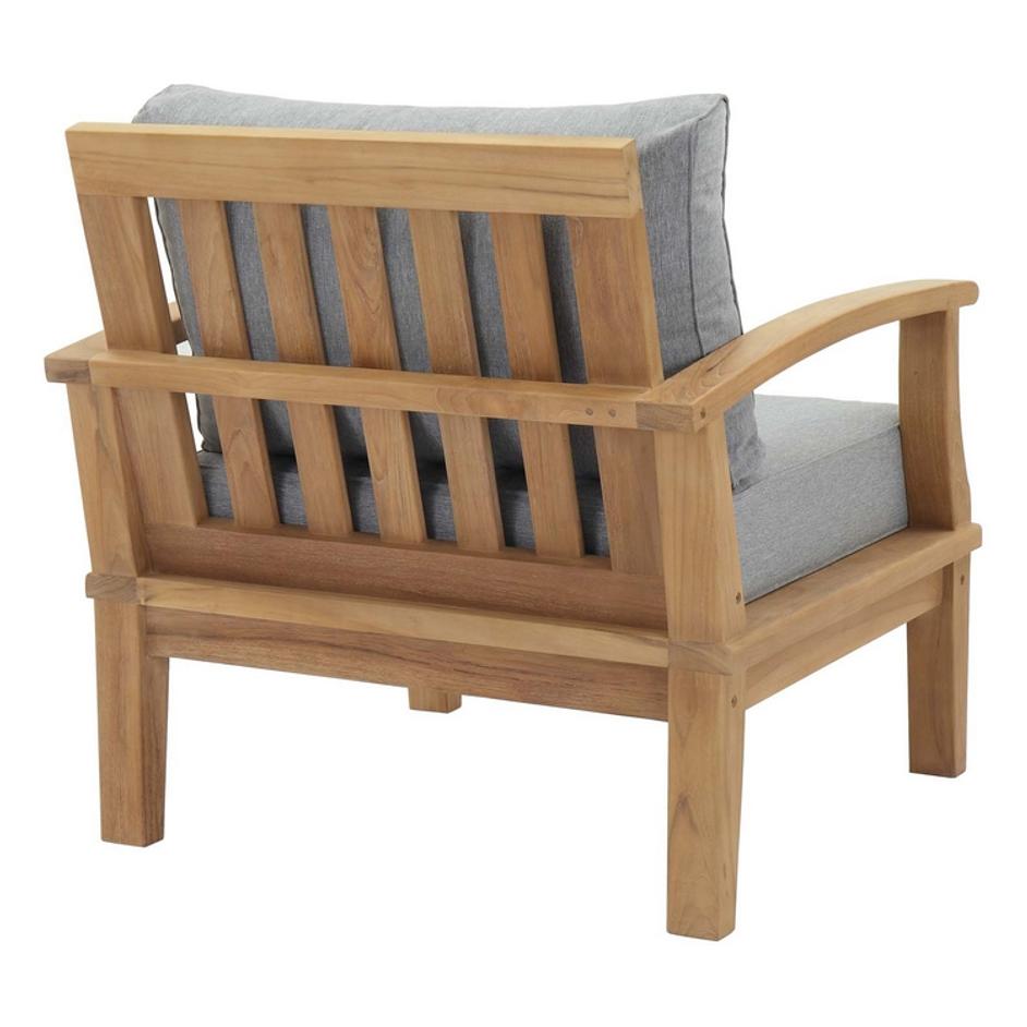 Quay Outdoor Patio Teak Armchair In Natural Gray by Modway Furniture
