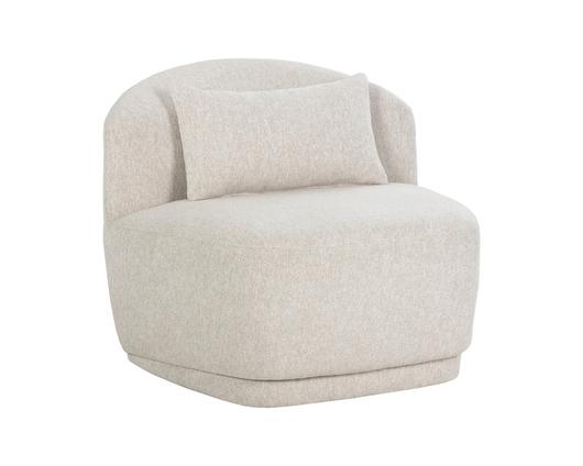 SORAYA SWIVEL ARMLESS CHAIR - DOVE CREAM by Sunpan