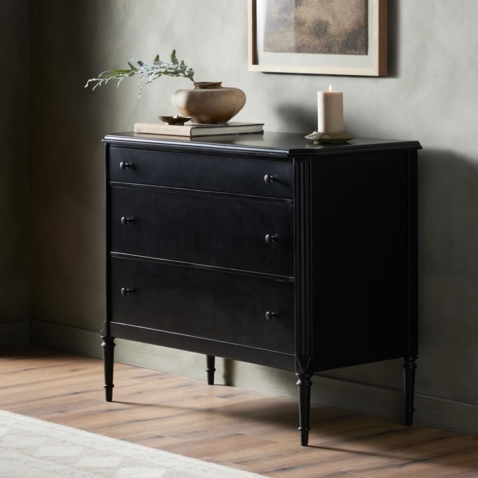 Lendon Dresser 3 Drawer in Black by FOUR HANDS