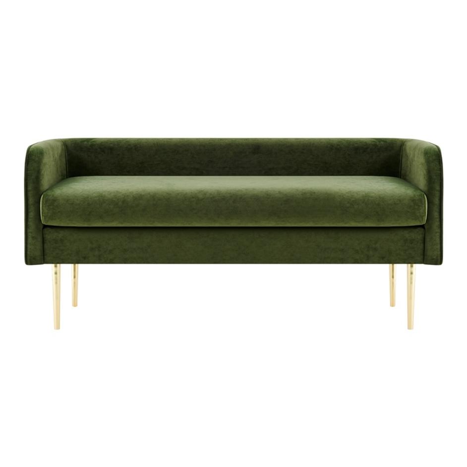 Marsha KD Velvet Bench, Dainty Green by New Pacific Direct