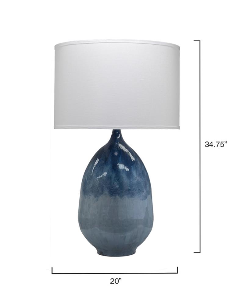 Twilight Iron Table Lamp with Linen Shade, Blue Ombre by Jamie Young