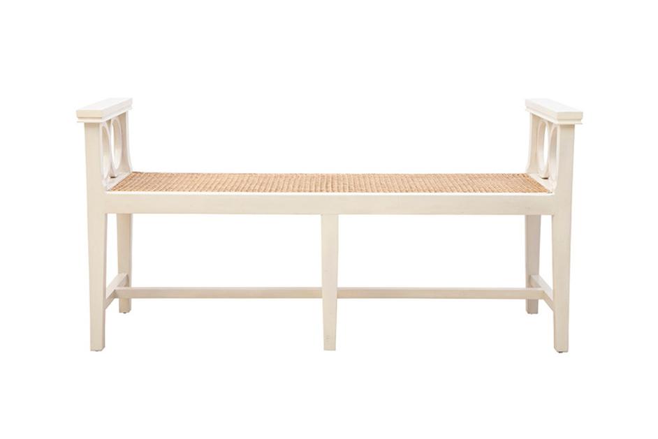 Cream Circles Bench by Furniture Classics