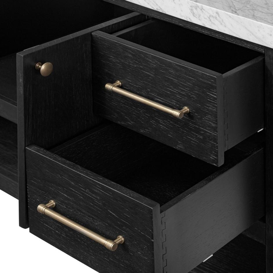 Anthem Single Wide Vanity - Black Wash Oak Veneer by Four Hands