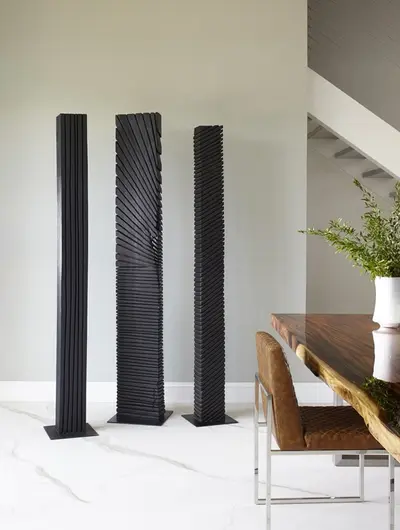 Black Wood Abstract Sculpture, Assorted with Natural Characteristics by PHILLIPS COLLECTION