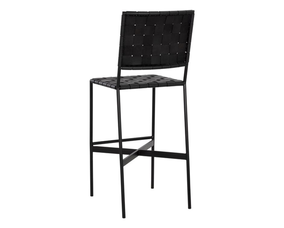 OMARI BARSTOOL - BLACK LEATHER by Sunpan