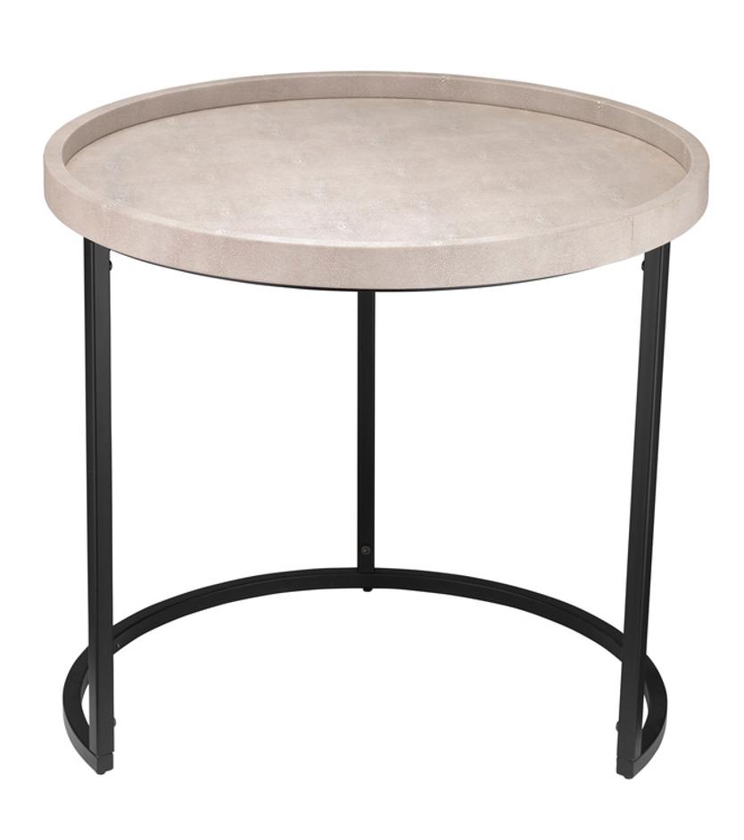 Maddox Faux Shagreen Nesting Tables (Set of 3), Cream by Jamie Young
