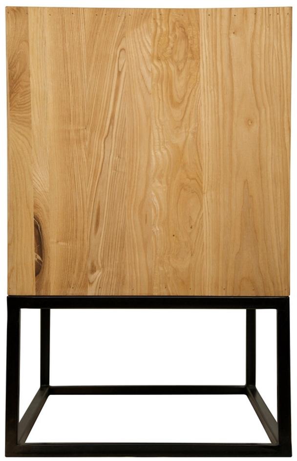 Garland Side Table, Elm with Black Steel by Noir Furniture