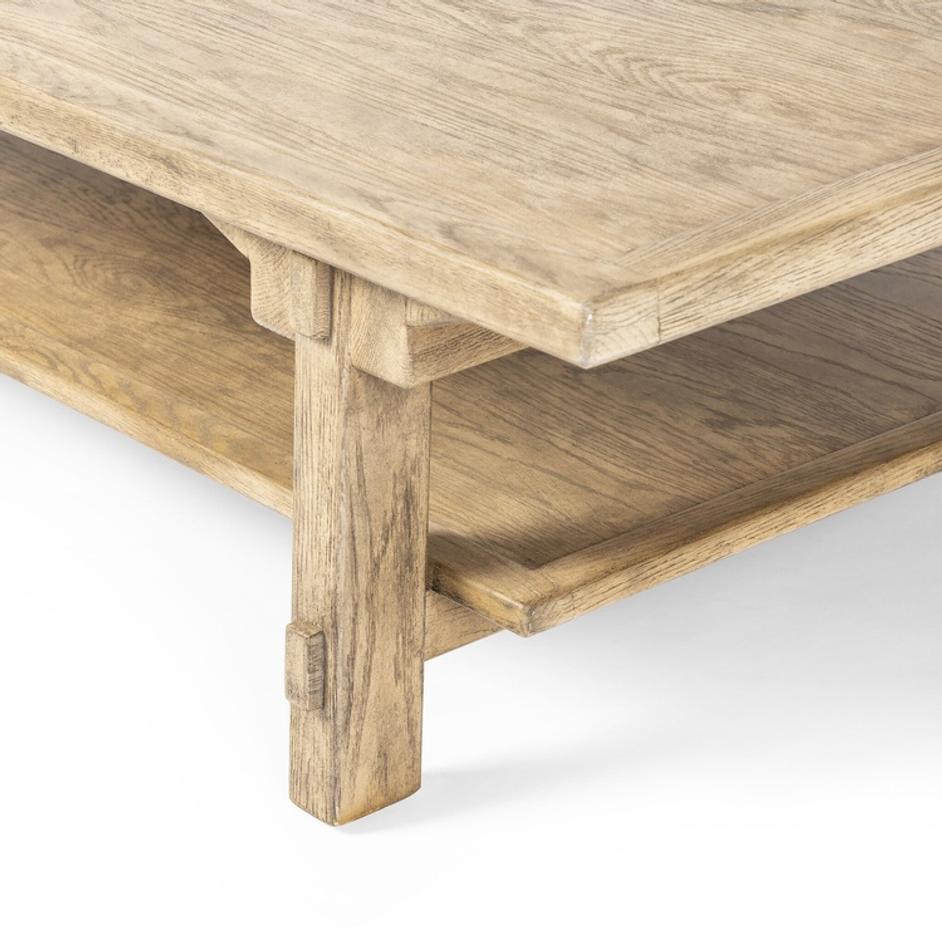 Trinity Coffee Table - Distressed Light Oak by Four Hands