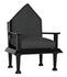 Resurrection Mahogany Chair with Grey Fabric Cushions in Hand-Rubbed Black Finish by Noir Furniture