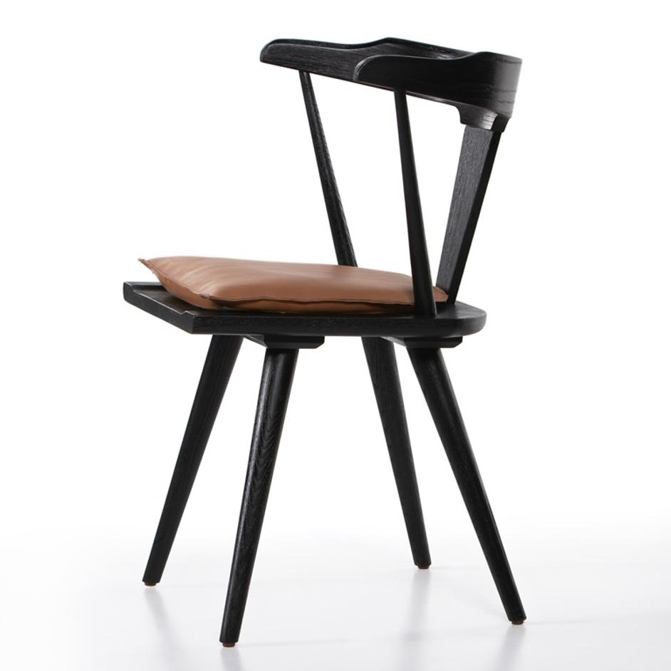 Ripley Dining Chair W Cushion In Black Oak by FOUR HANDS