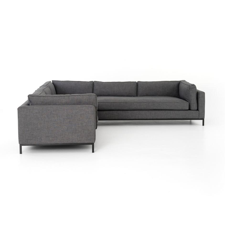 GRAMMERCY 3 PIECE SECTIONAL-BENNETT CHARCOAL by FOUR HANDS