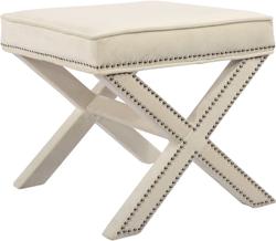 Alan Ottoman/Bench In Cream Velvet by Meridian Furniture
