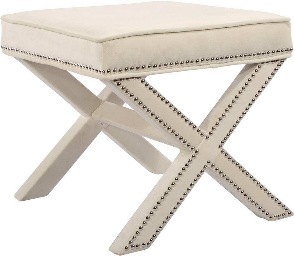 Alan Ottoman/Bench In Cream Velvet by Meridian Furniture